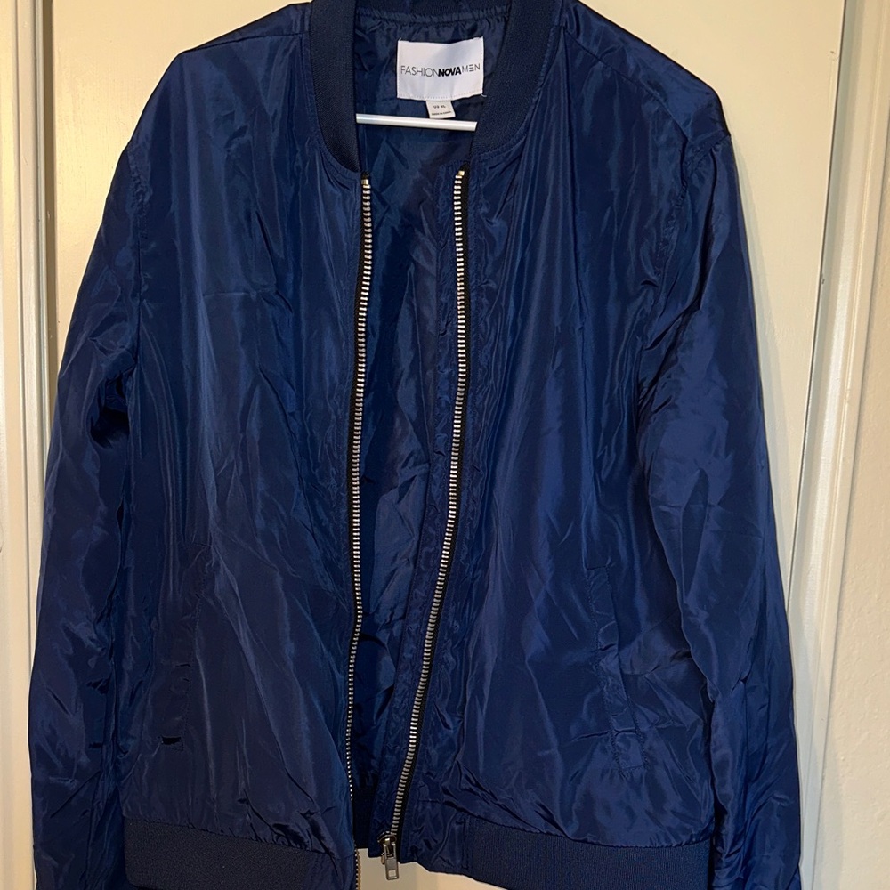 Fashion Nova Navy Zip-Up Jacket
